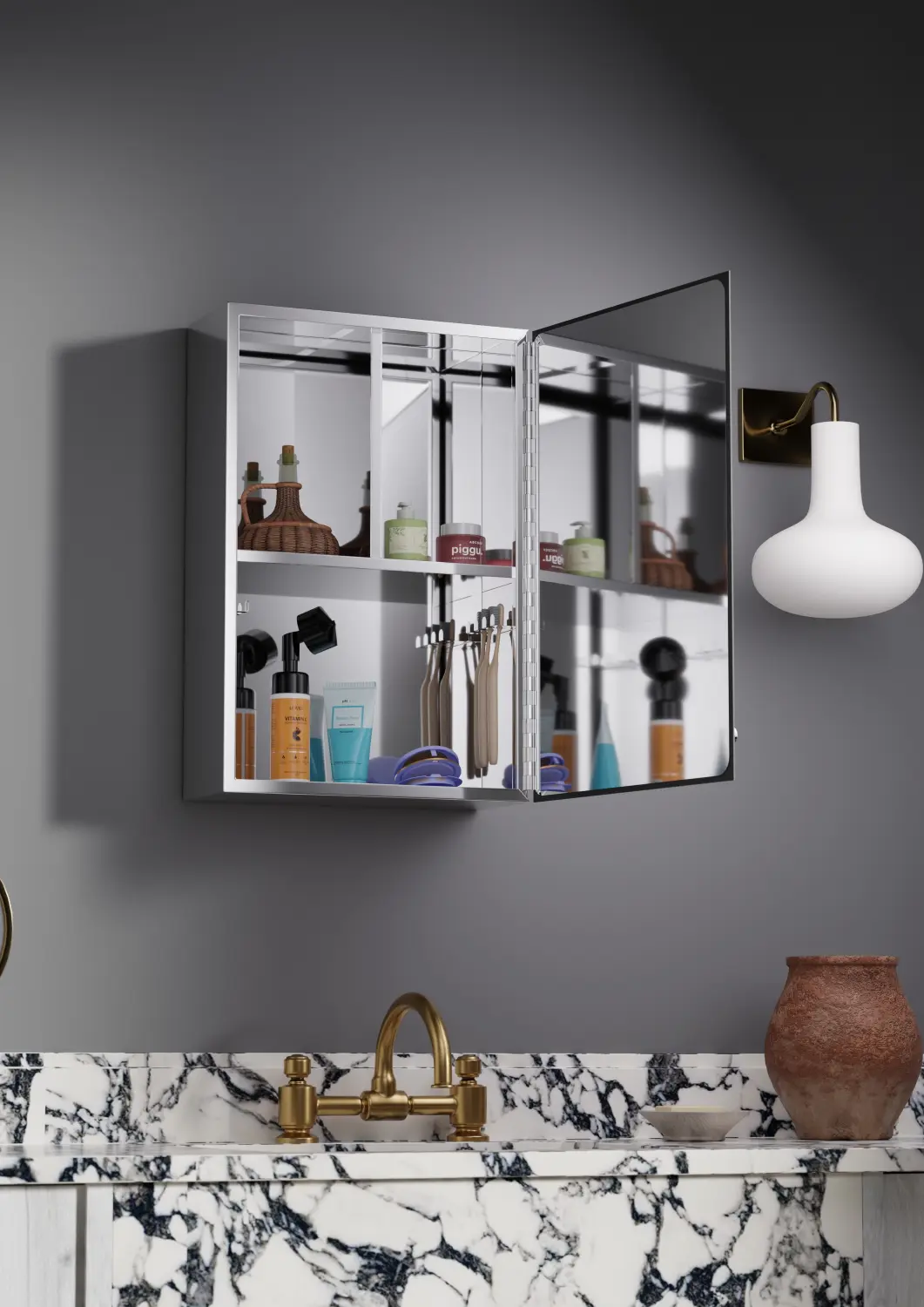 Side profile of the watch showing the crown guards and pushers for the chronograph functions